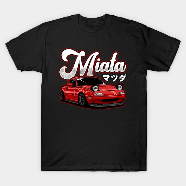 Miata MX-5 NA Red T-Shirt by idrdesign